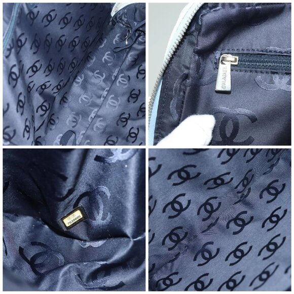 CHANEL Hand Bag Denim Light Blue Silver CC Auth - Picture 14 of 15